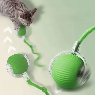 Electric Cat Teaser Toy, 1 Box Smart Gravity Rolling Ball, Interactive Cat Teaser Toy, Pet Supplies for Indoor and Outdoor Pl...