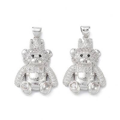 Brass Micro Pave Cubic Zirconia Pendants