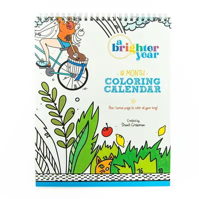 18 month coloring book calendar - A Brighter Year - coloring pages for adults, coloring books for adults