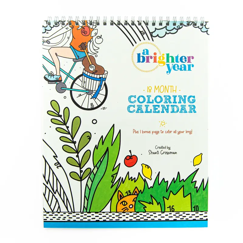 18 month coloring book calendar - A Brighter Year - coloring pages for adults, coloring books for adults