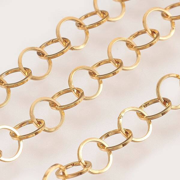 Ion Plating(IP) Handmade 304 Stainless Steel Rolo Chains