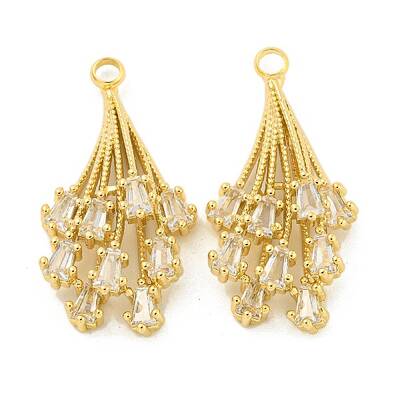 Brass Micro Pave Clear Cubic Zirconia Pendants