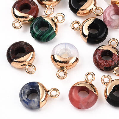 Natural Miriam Stone Flat Round/Donut Charms