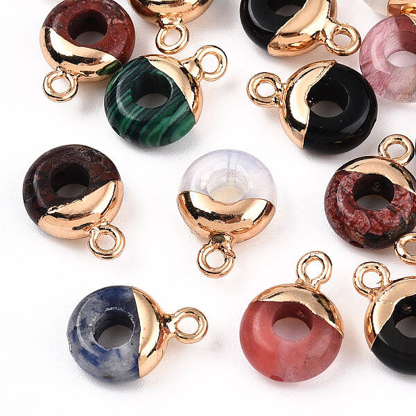 Natural Miriam Stone Flat Round/Donut Charms