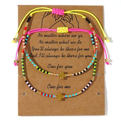 Summer Glass Seed Beaded Braided Bracelet Sets