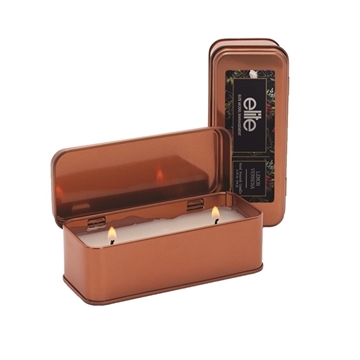 50 Promotional 2.25 oz Scented Copper Rectangular Candle - Hinged ...