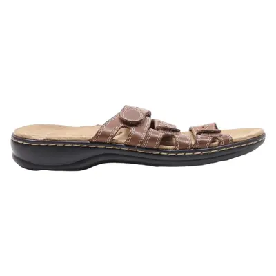 CLARKS Slider Sandals Brown Synthetic Womens UK 6.5