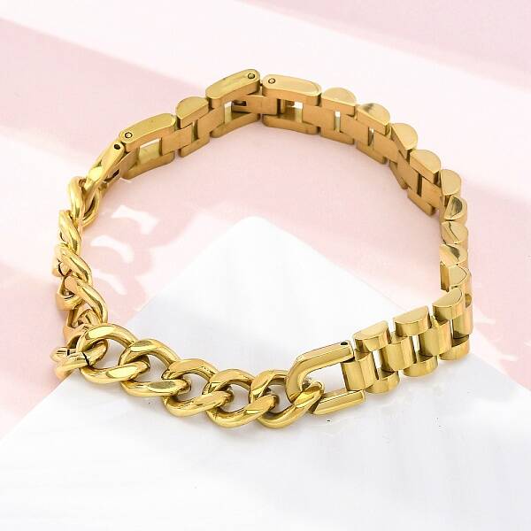 304 Stainless Steel Cuban Link & Panther chain Bracelets for Women Men