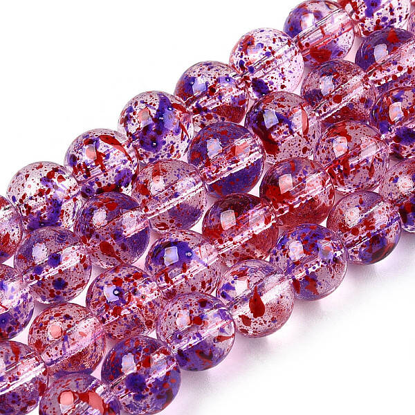 Baking Painted Transparent Glass Bead Strands