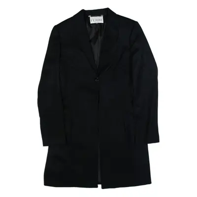 GIAN FRANCO FERRE Womens Overcoat Jacket Black S