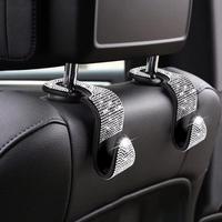Rhinestone Decor Car Seat Back Hook, Universal Car Seat Back Hanger, Car Headrest Mount Storage Holder, Car Interior Automoti...