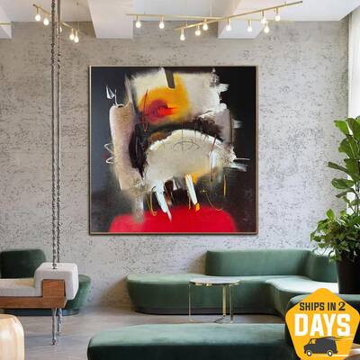 Abstract Colorful Paintings on Canvas Modern Minimalist Artwork Original Wall Art for Home Decor | CARRIAGE 47.2"x39.4&q...