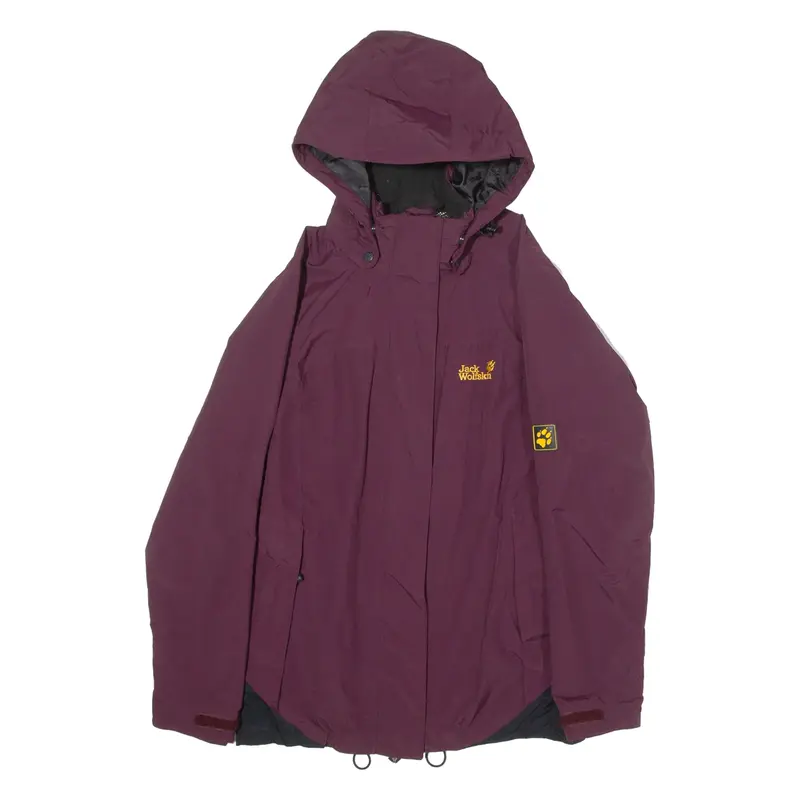 JACK WOLFSKIN Womens Jacket Maroon Nylon Hooded UK 8
