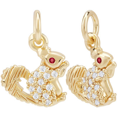 12Pcs Brass Micro Pave Cubic Zirconia Charms