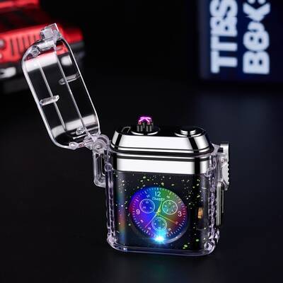 Waterproof Lighter Creative Clock Charging Smoking Electric Lighter