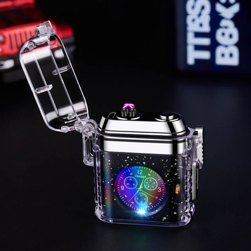 Waterproof Lighter Creative Clock Charging Smoking Electric Lighter