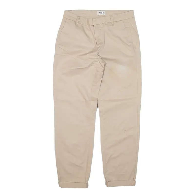 ONLY Trousers Beige Regular Tapered Womens W32 L26