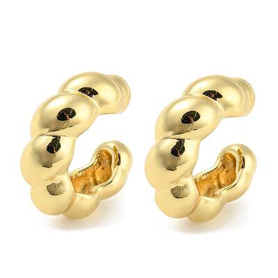 Ring Shape Brass Cuff Earrings