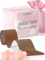 Boobytape for Breast Lift [2 Inches x 16 Foot] Breast Lift Tape for Invisible Support - Bra Tape for Strapless Dresses