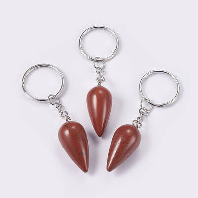Natural Red Jasper Keychain