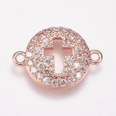 Brass Micro Pave Cubic Zirconia Links