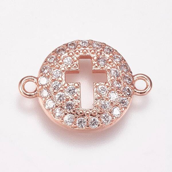 Brass Micro Pave Cubic Zirconia Links