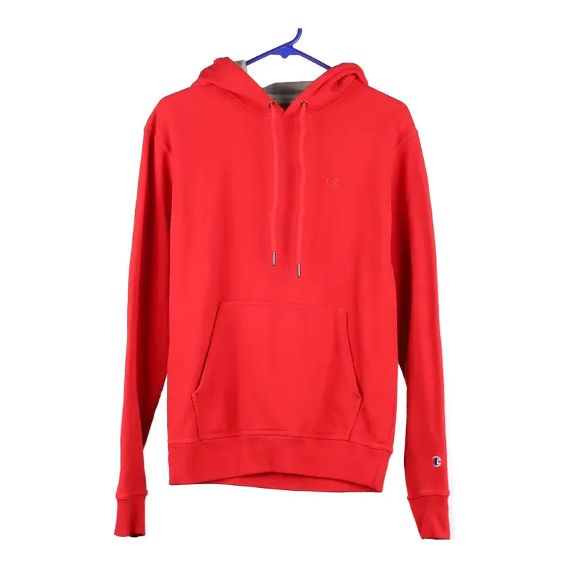 Champion Hoodie - Small Red Cotton Blend