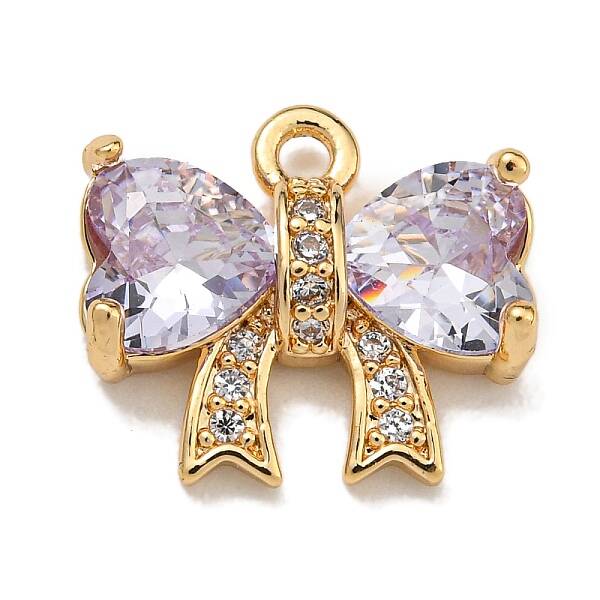 Brass Micro Pave Cubic Zirconia Charms