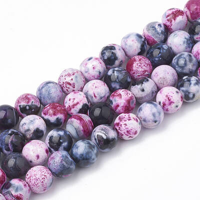 Dyed Natural Fire Crackle Agate Beads Strands