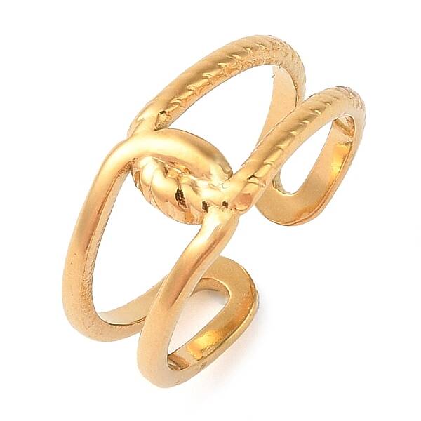 Ion Plating(IP) 304 Stainless Steel Open Cuff Rings for Women