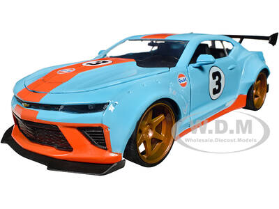 2016 Chevrolet Camaro Widebody 3 Light Blue with Orange Stripes \