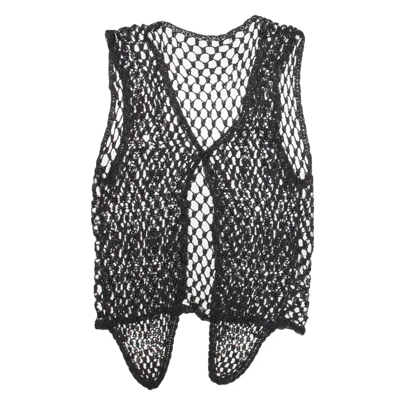 Womens Top Black V-Neck Sleeveless XXS