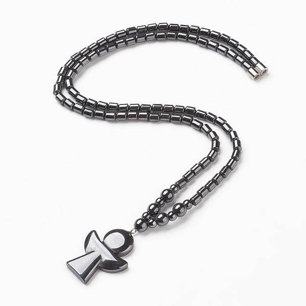 Non-magnetic Synthetic Hematite Pendant Necklaces