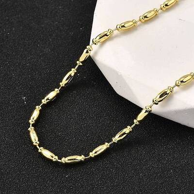 2MM Brass Column Link Chain Necklaces