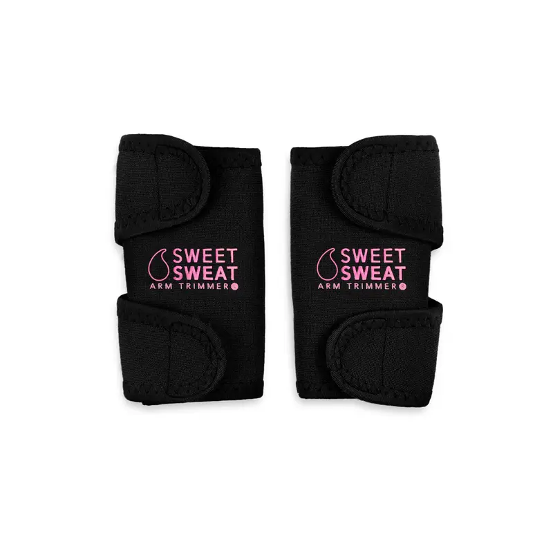 Sports Research Sweet Sweat Arm Trimmers for Men & Women | Increases Heat & Sweat Production to The Bicep Area (Pink, Large)