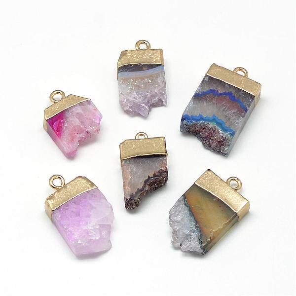 Natural Druzy Agate Pendants