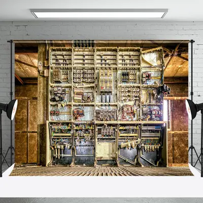 Aperturee Electrical Panel Wall Vintage Architecture Backdrop - Aperturee