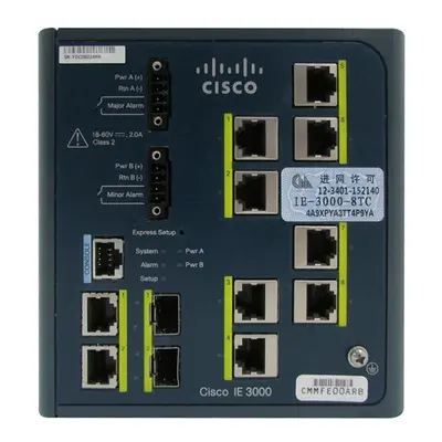Cisco IE-3000-8TC-E-RF | Industrial Ethernet 3000 Series IE-3000-8TC 8 x Ports 10/100Base-TX + 2 x Combo Gigabit SFP Layer 2 ...