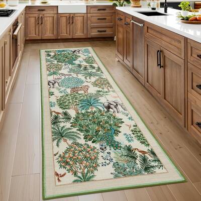Garvee Modern Printed Runner Rugs For Bedroom Vintage Soft Room Decor Washable Non-Shedding Carpet For Living Room Indoor Low...
