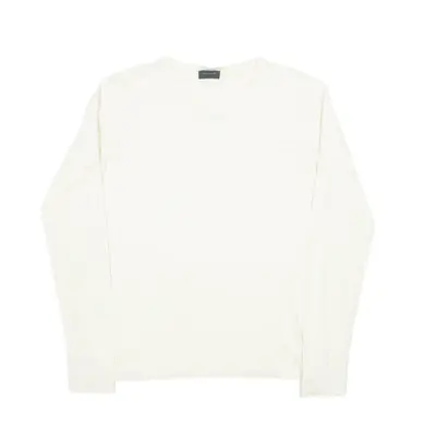 SERGIO TACCHINI T-Shirt Cream V-Neck Long Sleeve Womens XL