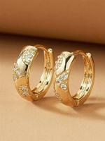 Fashion Artificial Zircon Decorated Hoop Earrings, Elegant Jewelry for Party, Daily Clothing Decor, Trendy All-match & Exquis...