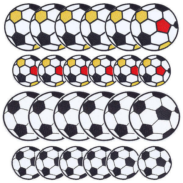 24Pcs 4 Styles Football Computerized Embroidery Cloth Sew on Patches
