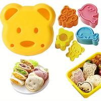Animal Shaped Sandwich Cutter Set, 5 Counts/set Cute Cartoon Sandwich Cutter & Sealer, Bread Cutter Embosser Baking Mold, Bak...