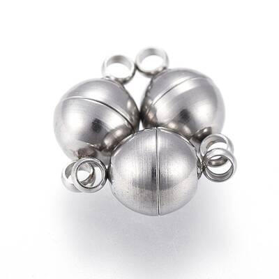 Tarnish Resistant 201 Stainless Steel Magnetic Clasps with Loops