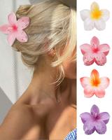 Flower Hair Claw Clips-4PCS for Thick Hair,Strong Hold Nonslip,Hawaiian,Cute Large Clips,Banana Clip for Thin,Hair Accessorie...