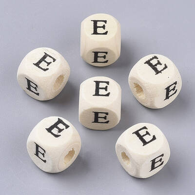 Printed Natural Wood Beads