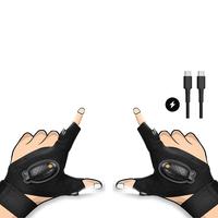 Adjustable LED Flashlight Gloves - Elastic Fabric, Comfortable Fit, Unique Flashlight Design, Suitable for Night Work and Cam...