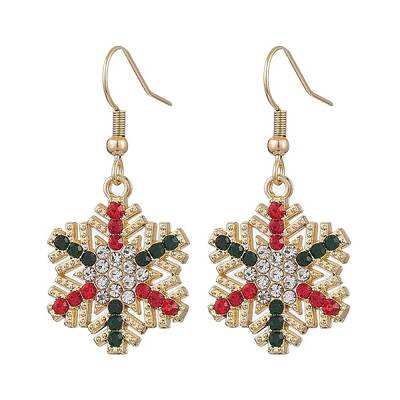 Christmas Alloy Rhinestone Dangle Earrings