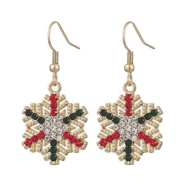 Christmas Alloy Rhinestone Dangle Earrings