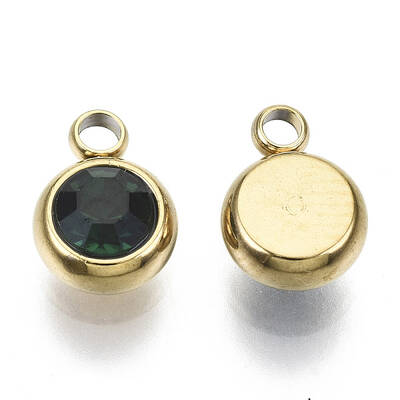 PVD Vacuum Plating 201 Stainless Steel Rhinestone Charms